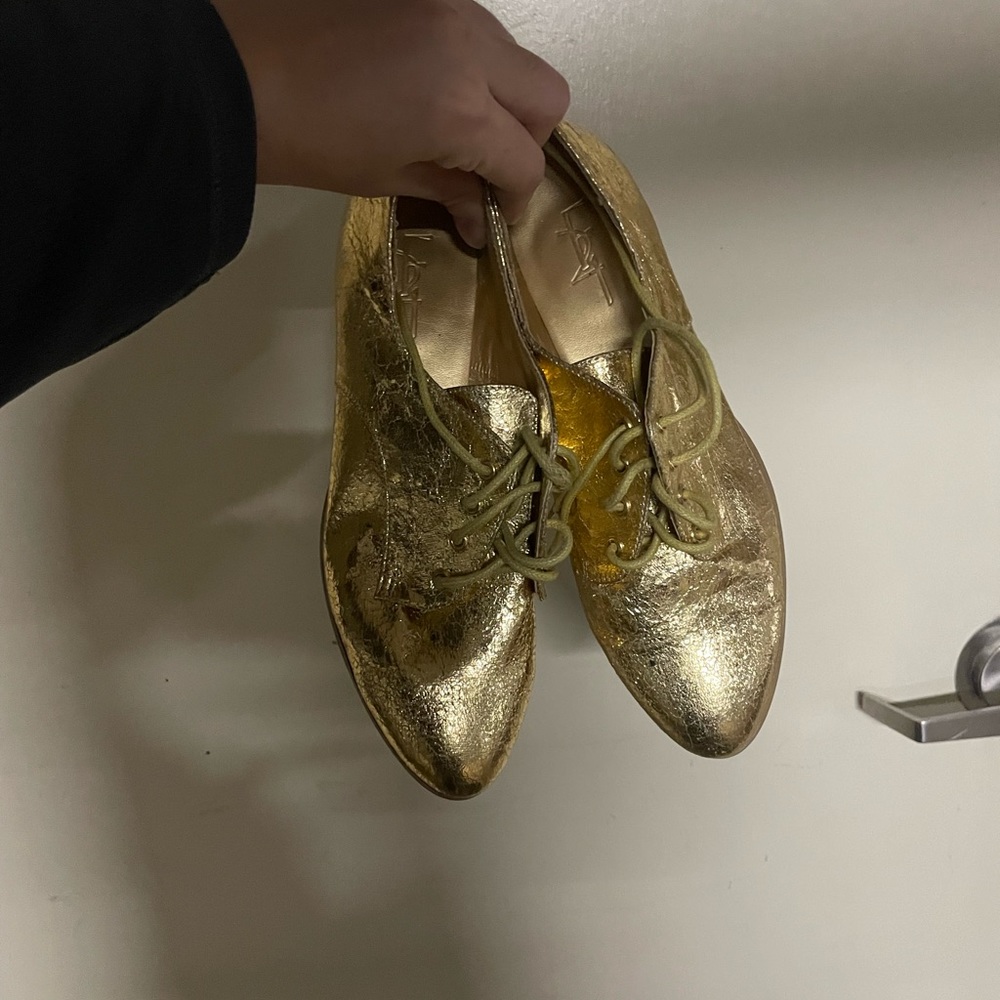 Gold brogues oxfords